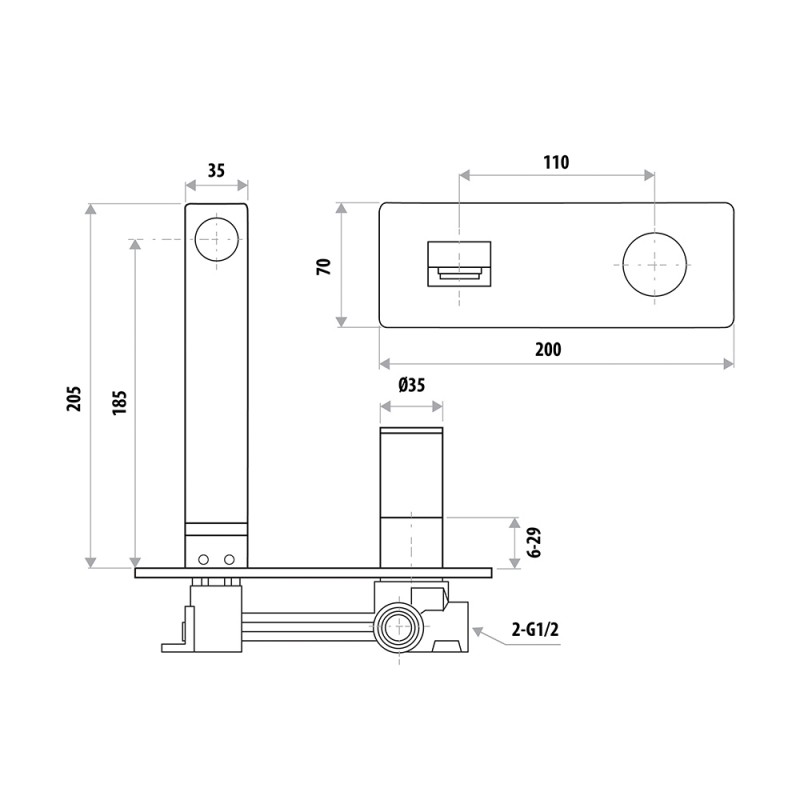 Linkware THE GABE WALL OUTLET MIXER CHROME